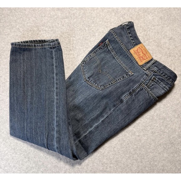 Levi's Man Jeans W36 L30 Back Pockets Blue Denim Zip Button - Picture 8 of 9